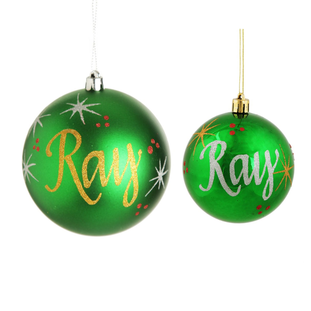 Personalised Green Shatterproof Christmas Bauble - Variations