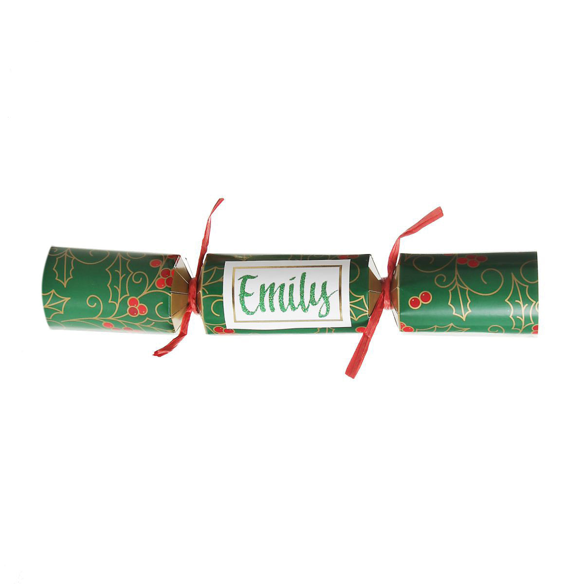 Personalised Green Swirling Holly Bon Bon - Single