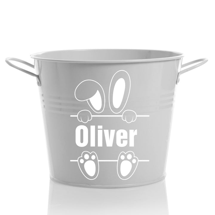 Personalised Easter Hamper Bucket - Hiding Bunny