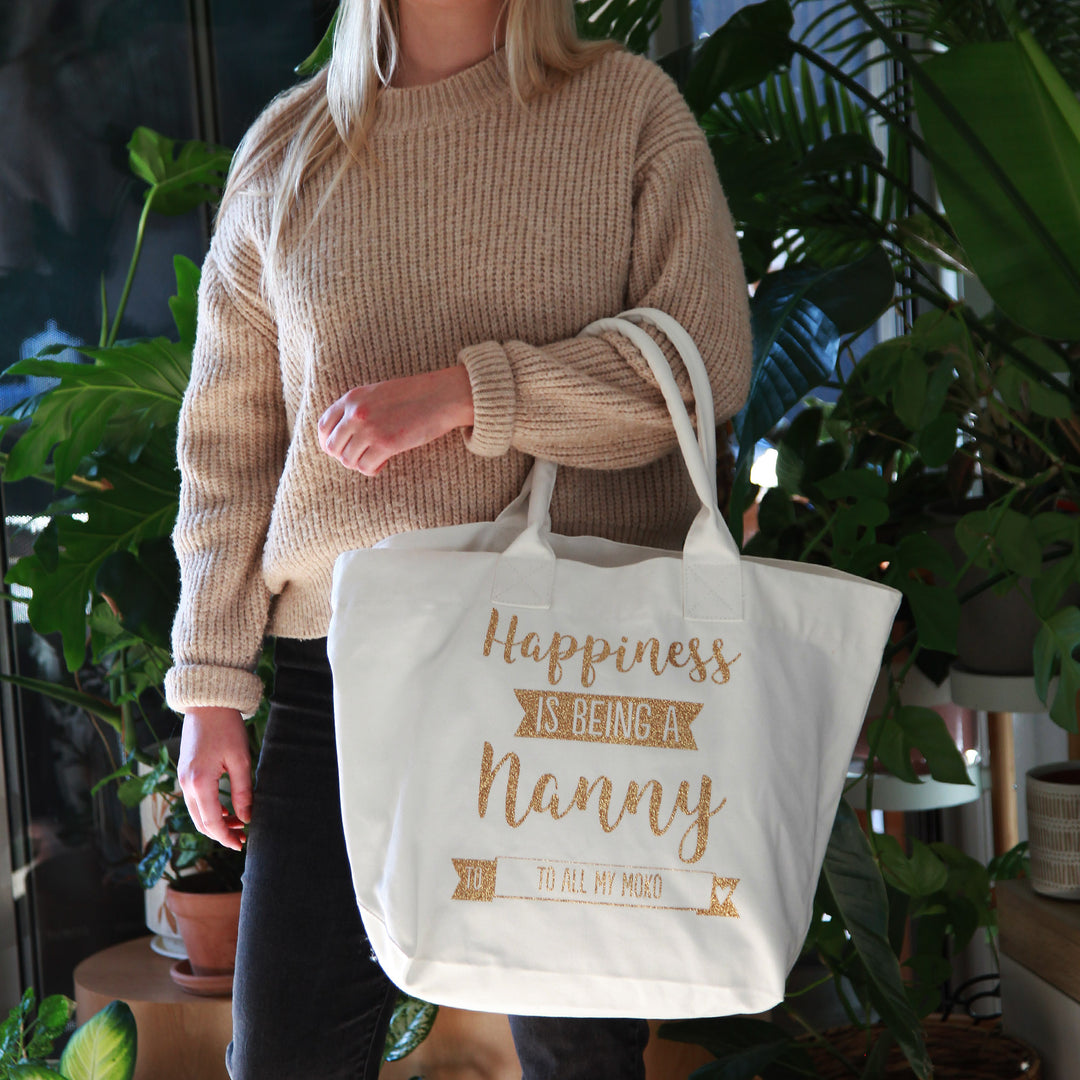 Personalised Happiness is Being a Grandma Canvas Deck Bag
