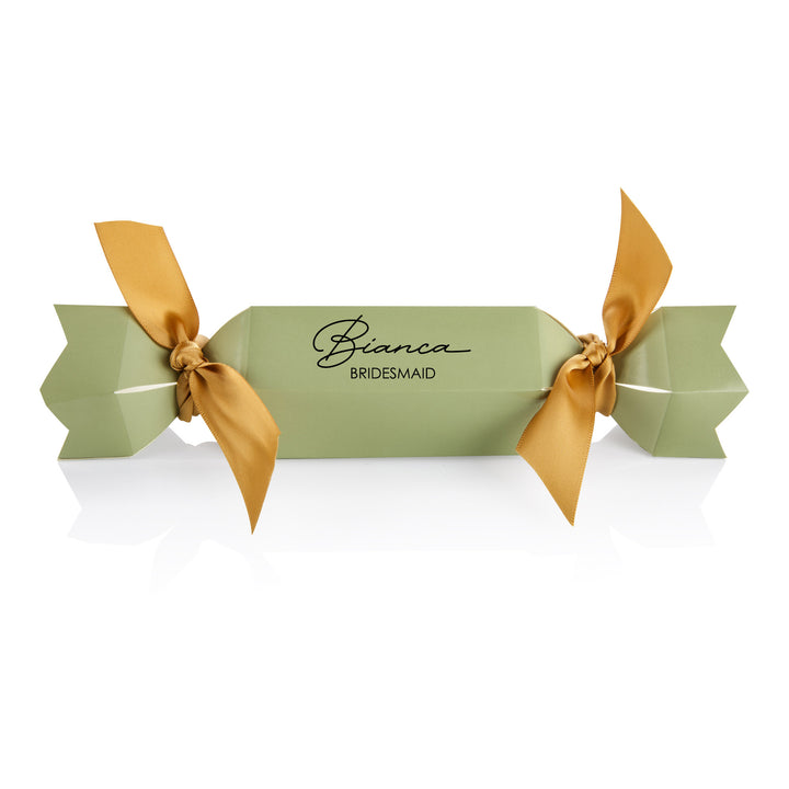 Personalised Sage Hexagonal Green Bon Bon Wedding Bomboniere