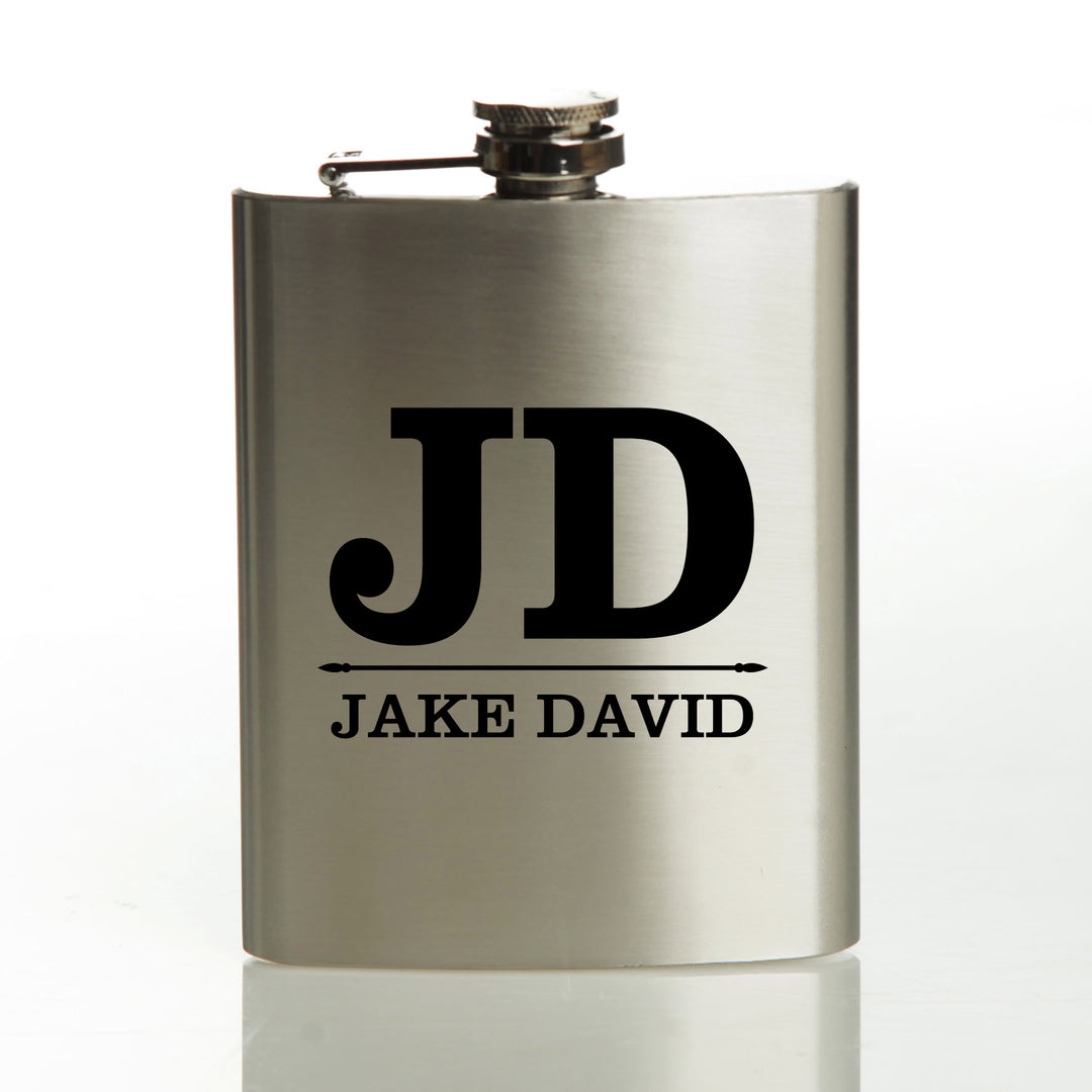 Personalised Initials Stainless Steel Hip Flask