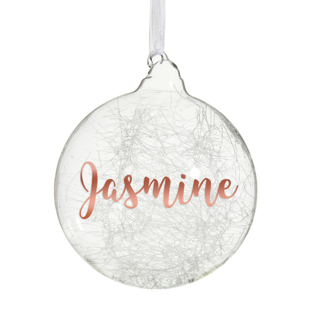 Icicle Glass Personalised Christmas Bauble