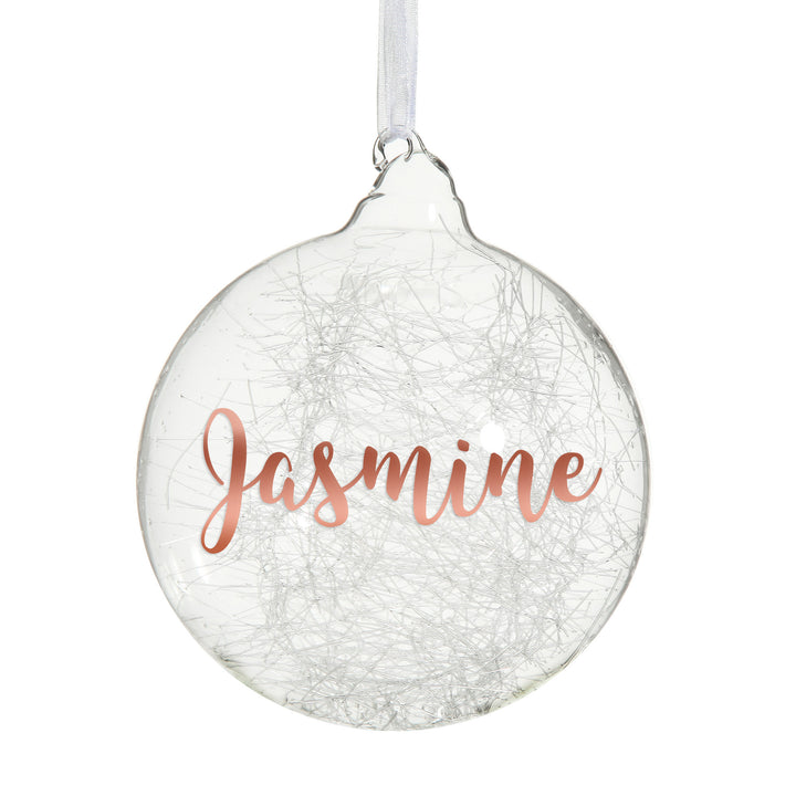Icicle Glass Personalised Christmas Bauble