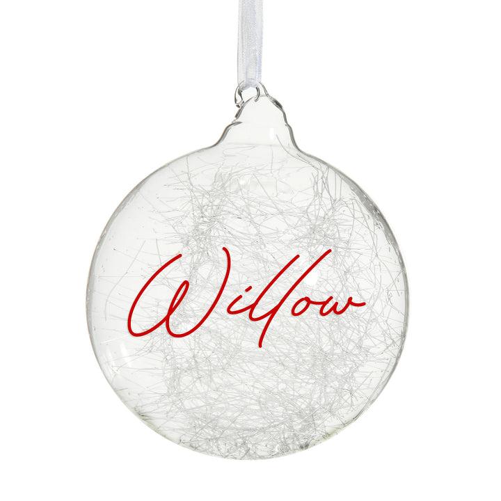 Icicle Glass Personalised Christmas Bauble