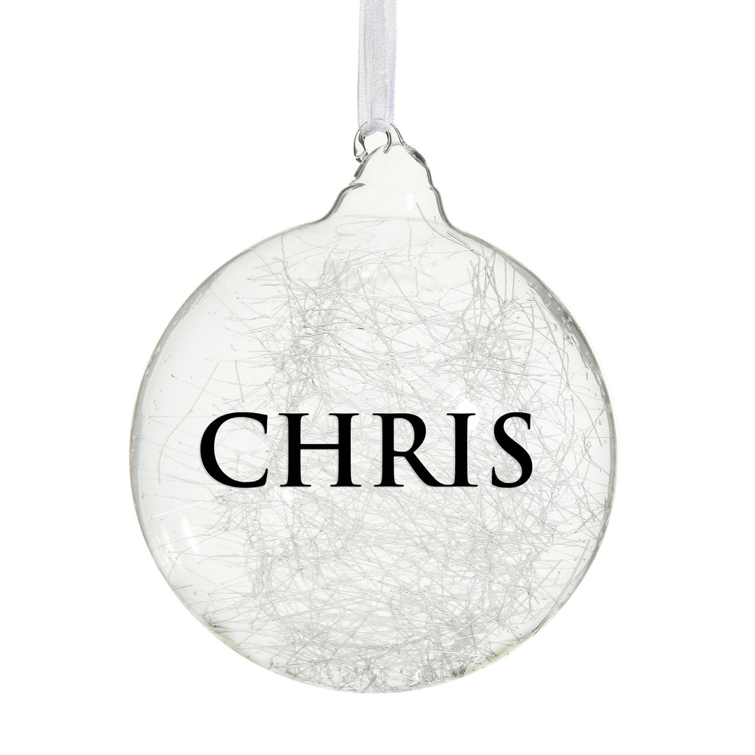 Icicle Glass Personalised Christmas Bauble