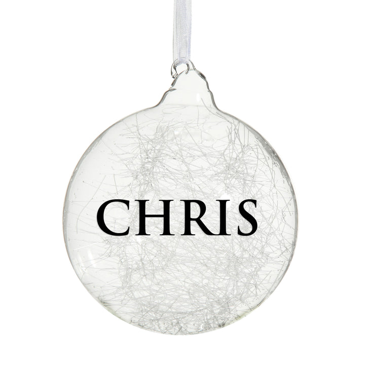Icicle Glass Personalised Christmas Bauble