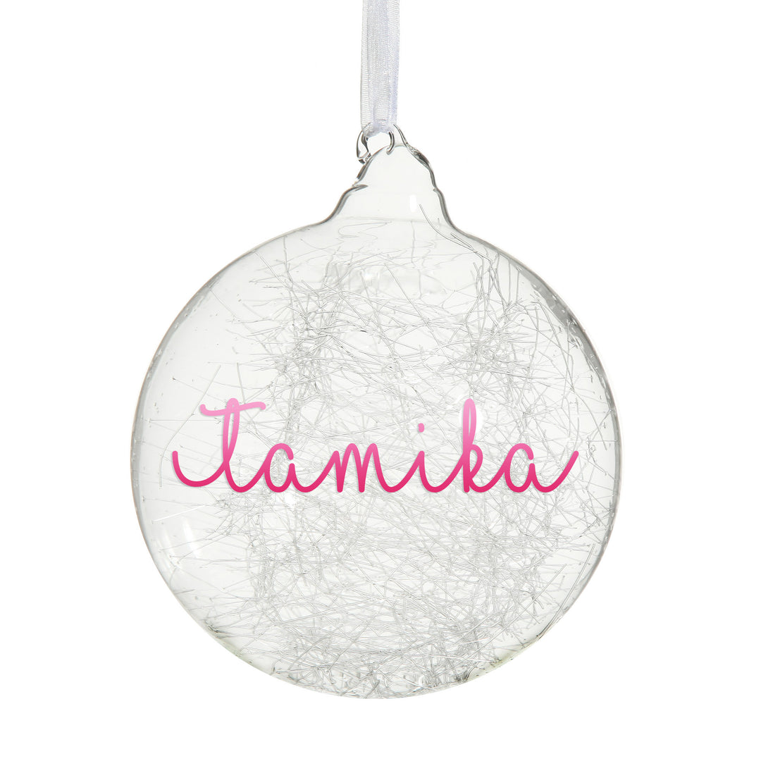 Icicle Glass Personalised Christmas Bauble