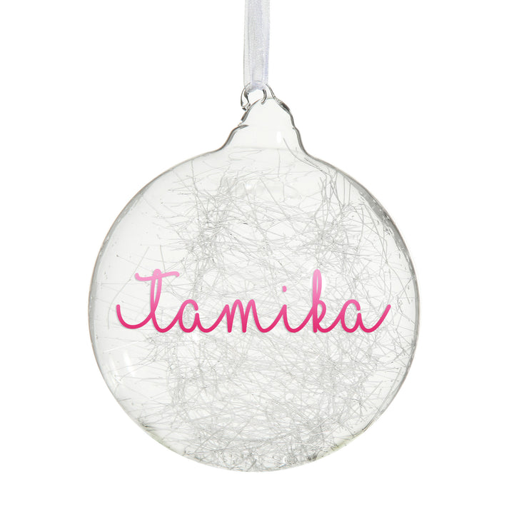 Icicle Glass Personalised Christmas Bauble