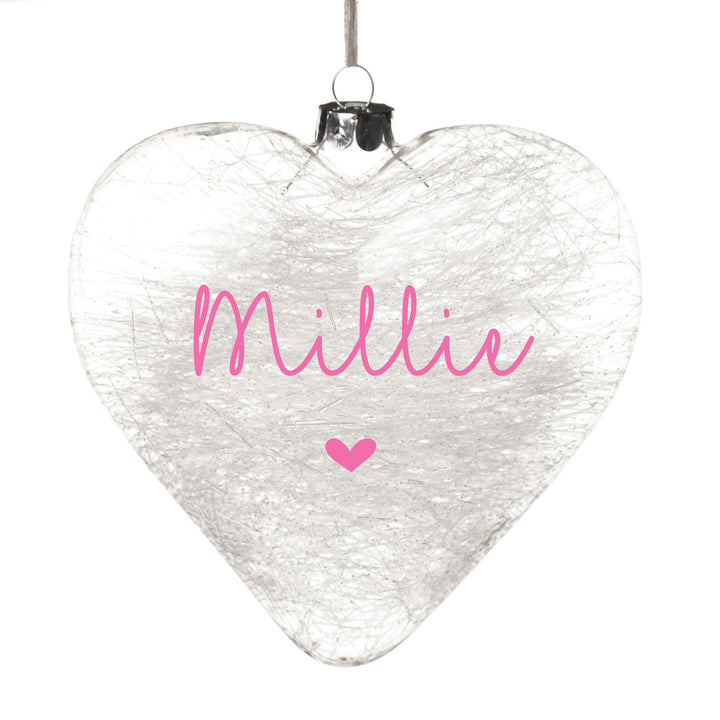 Personalised Icicle Glass Heart - All I need is Love and a Dog