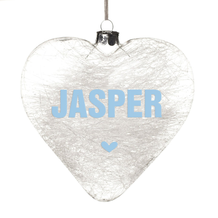 Personalised Icicle Glass Heart - All I need is Love and a Dog