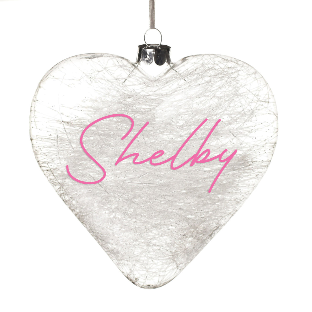 Personalised Icicle Glass Heart