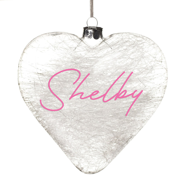 Personalised Icicle Glass Heart