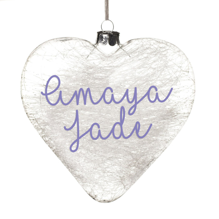 Personalised Icicle Glass Heart