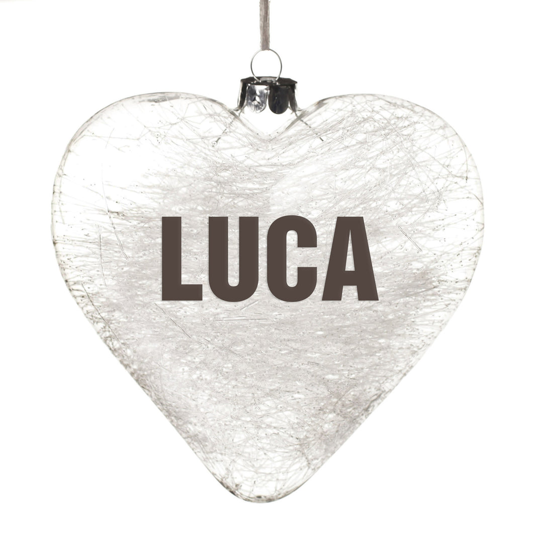 Personalised Icicle Glass Heart