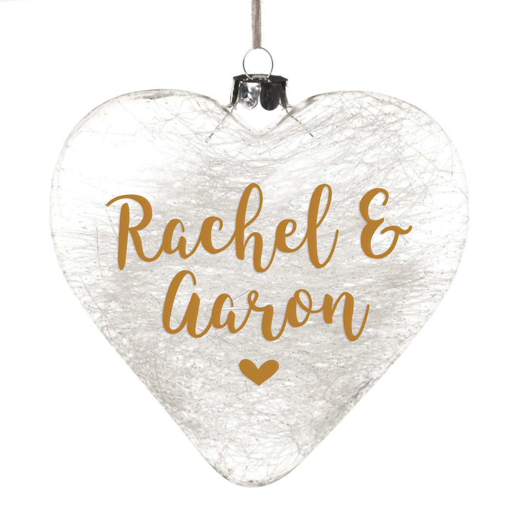 Personalised Icicle Glass Heart