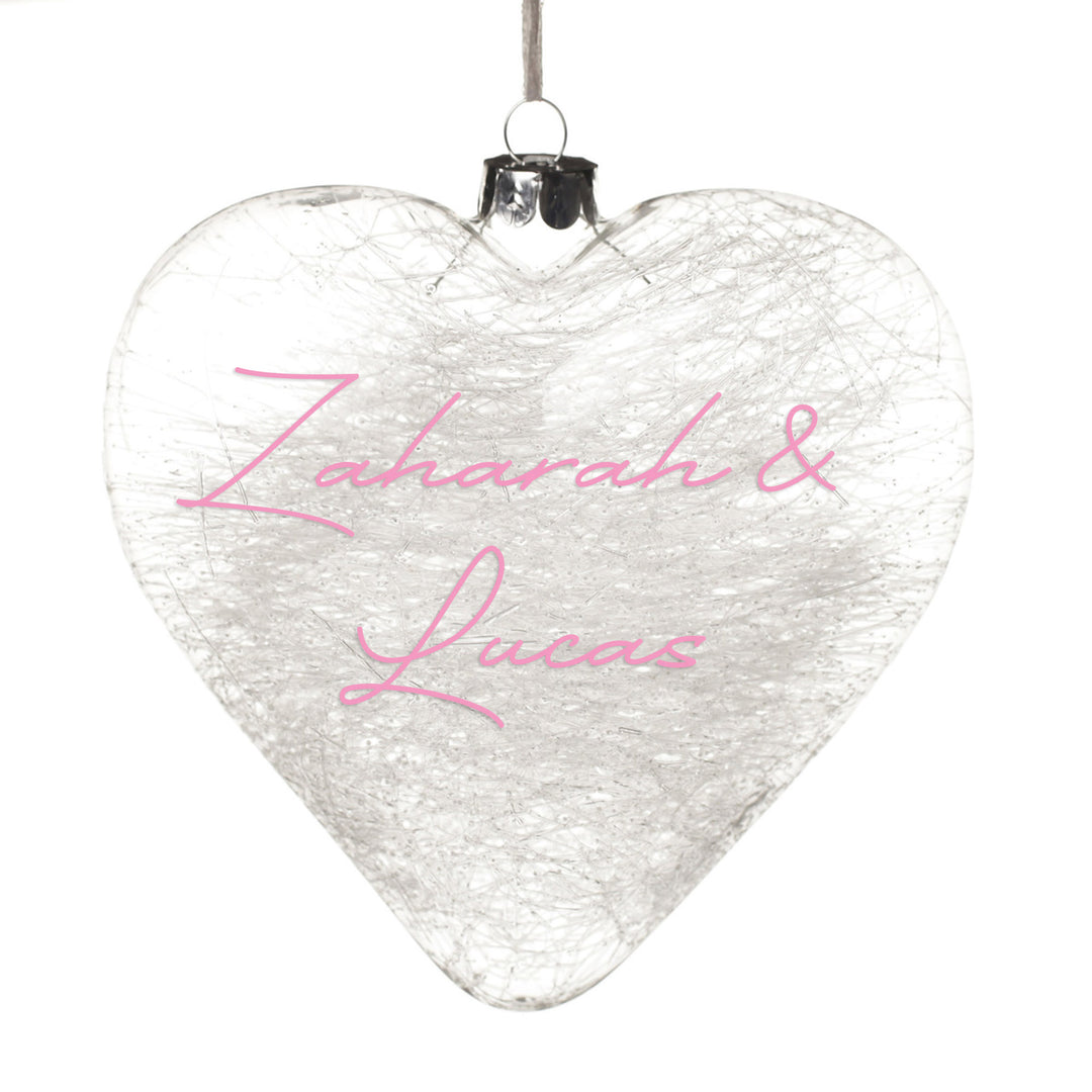Personalised Icicle Glass Heart