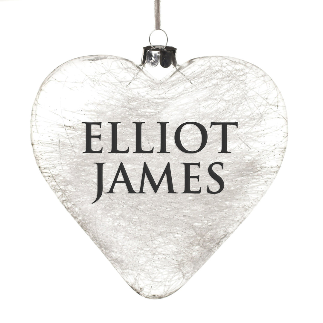 Personalised Icicle Glass Heart