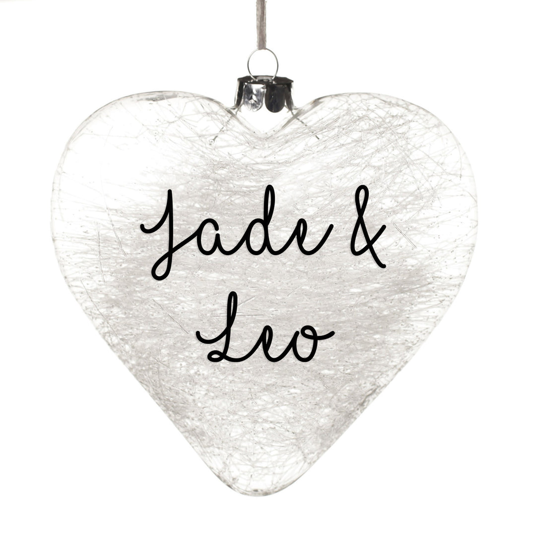 Personalised Icicle Glass Heart
