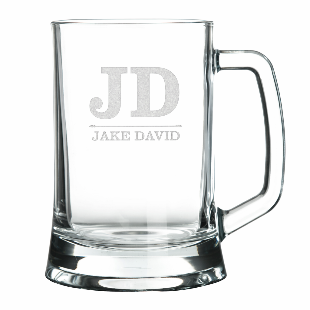 Personalised Initials Tankard Glass Stein