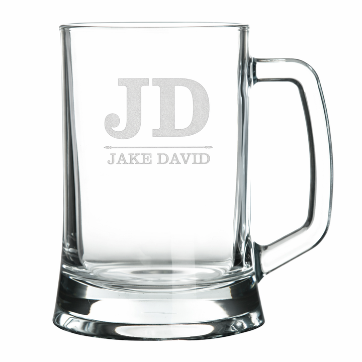 Personalised Initials Tankard Glass Stein