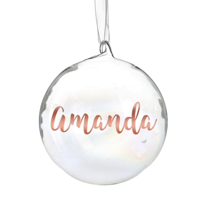 Personalised Iridescent Glass Christmas Bauble