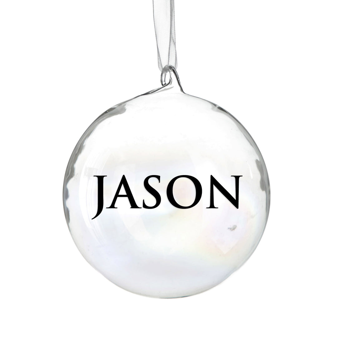 Personalised Iridescent Glass Christmas Bauble
