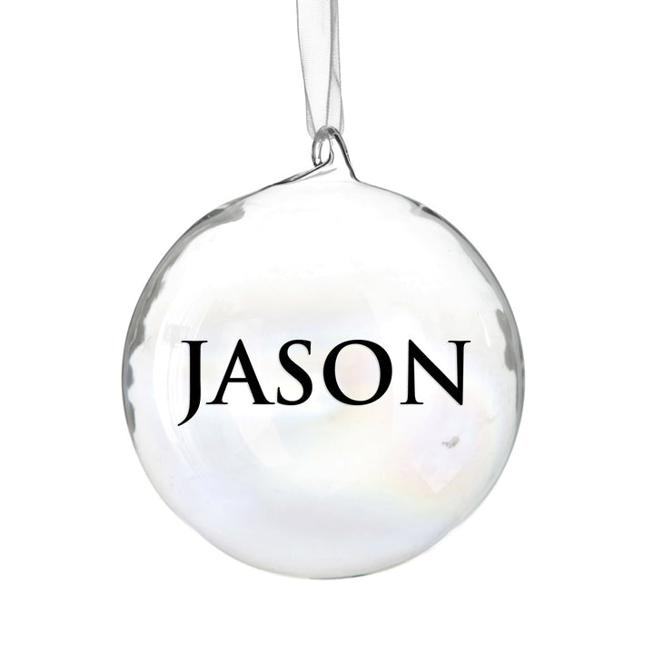 Personalised Iridescent Glass Christmas Bauble