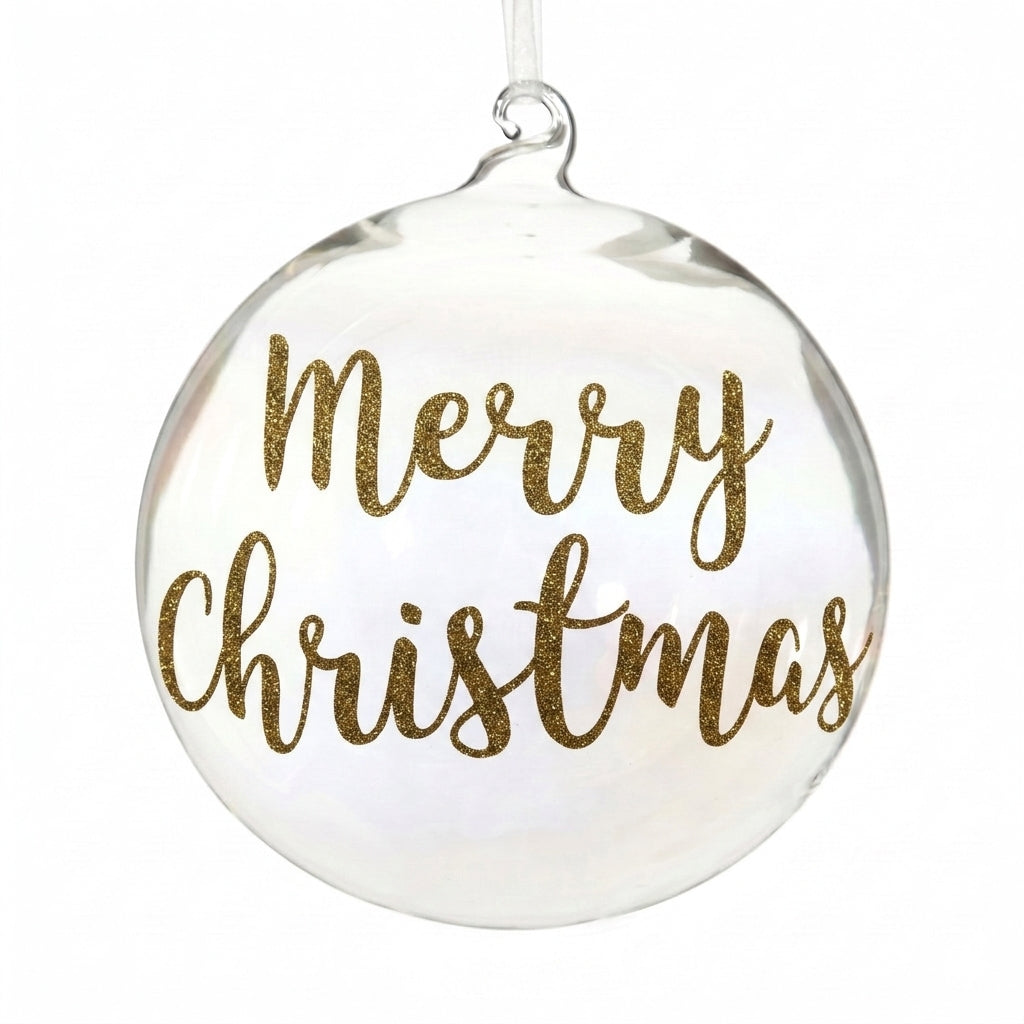 Personalised Iridescent Glass Christmas Bauble