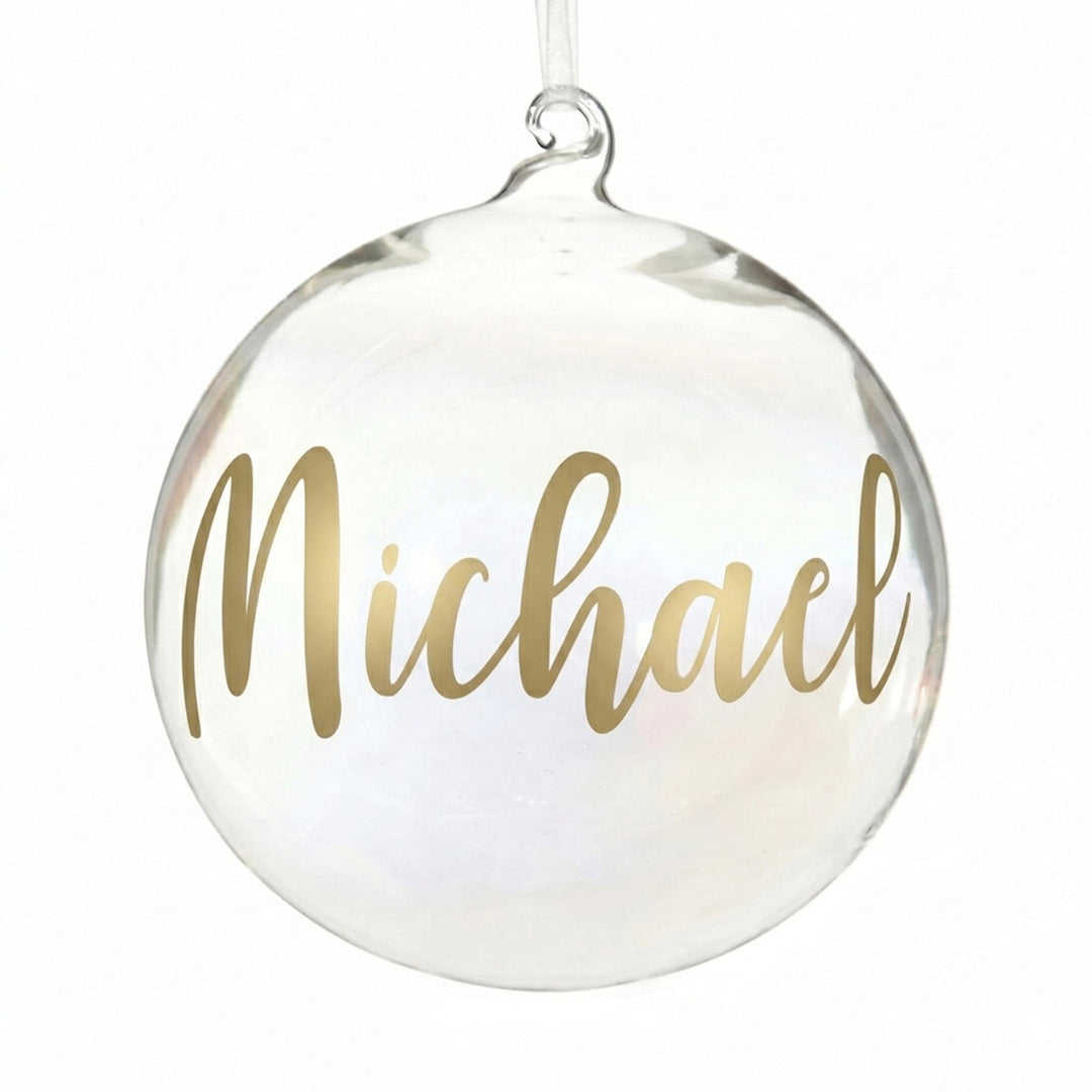 Personalised Iridescent Glass Christmas Bauble