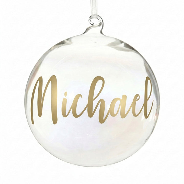 Personalised Iridescent Glass Christmas Bauble