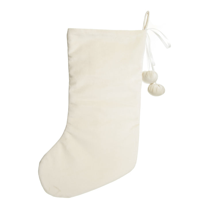 Personalised Ivory Velvet Christmas Stocking