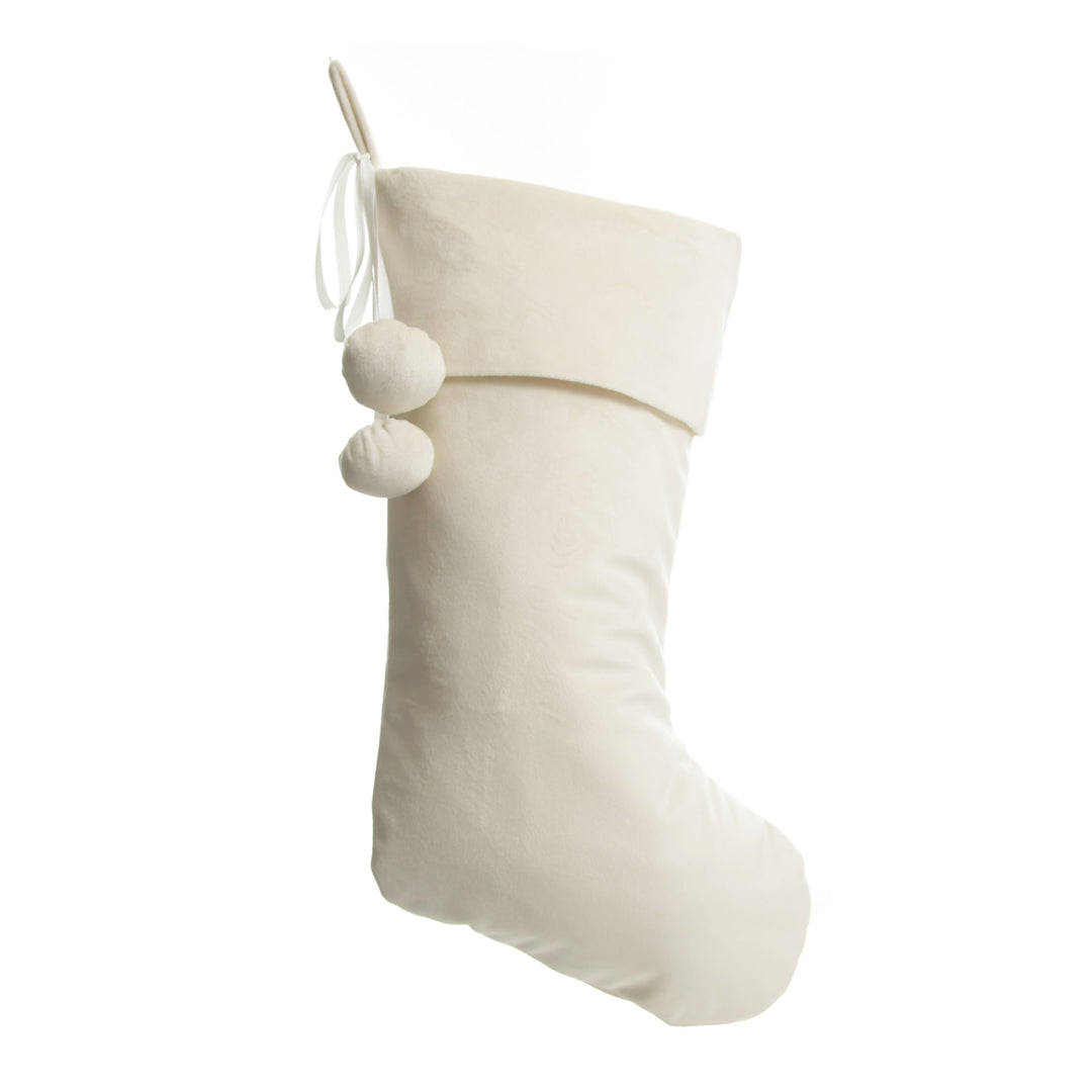 Personalised Ivory Velvet Christmas Stocking