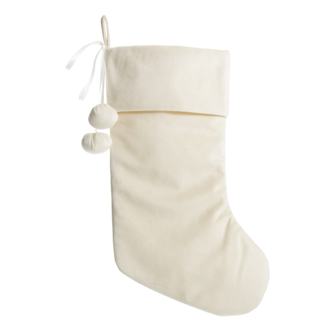 Personalised Ivory Velvet Christmas Stocking