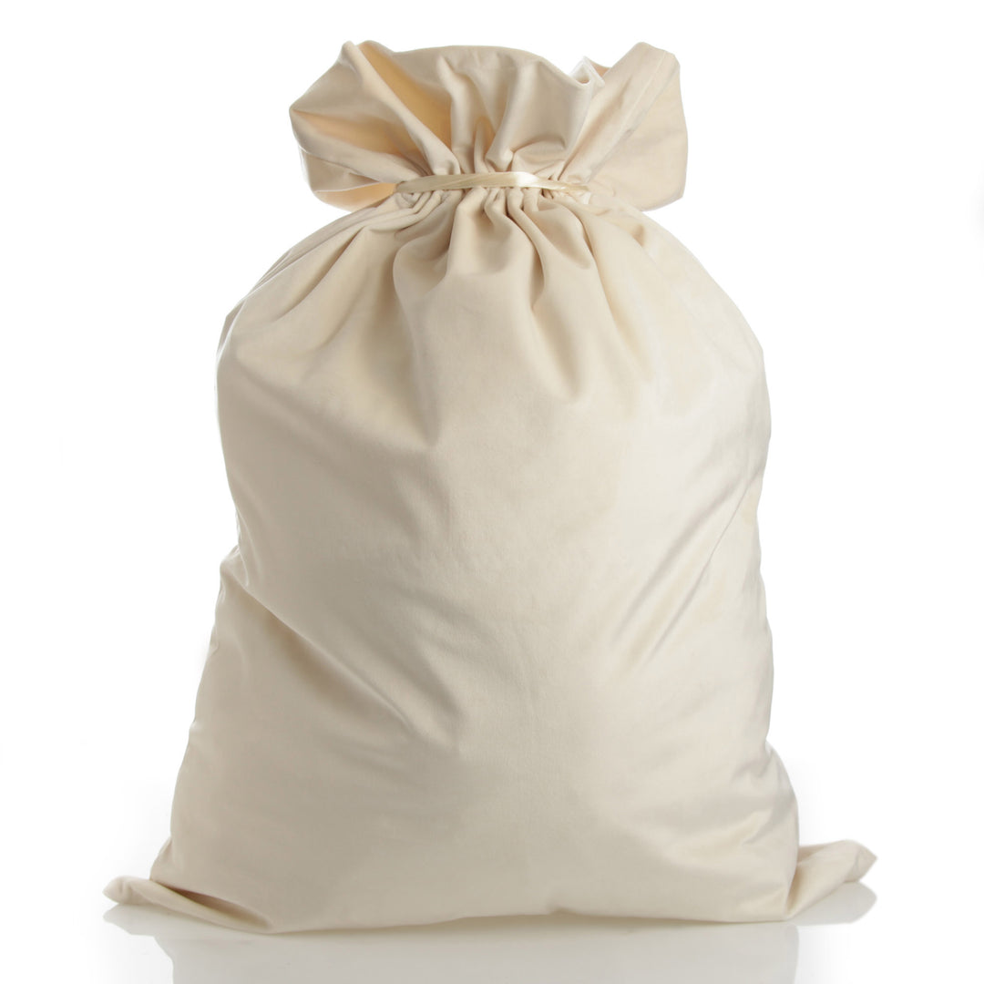 Personalised Ivory Velvet Santa Sack