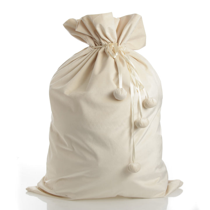 Personalised Ivory Velvet Santa Sack