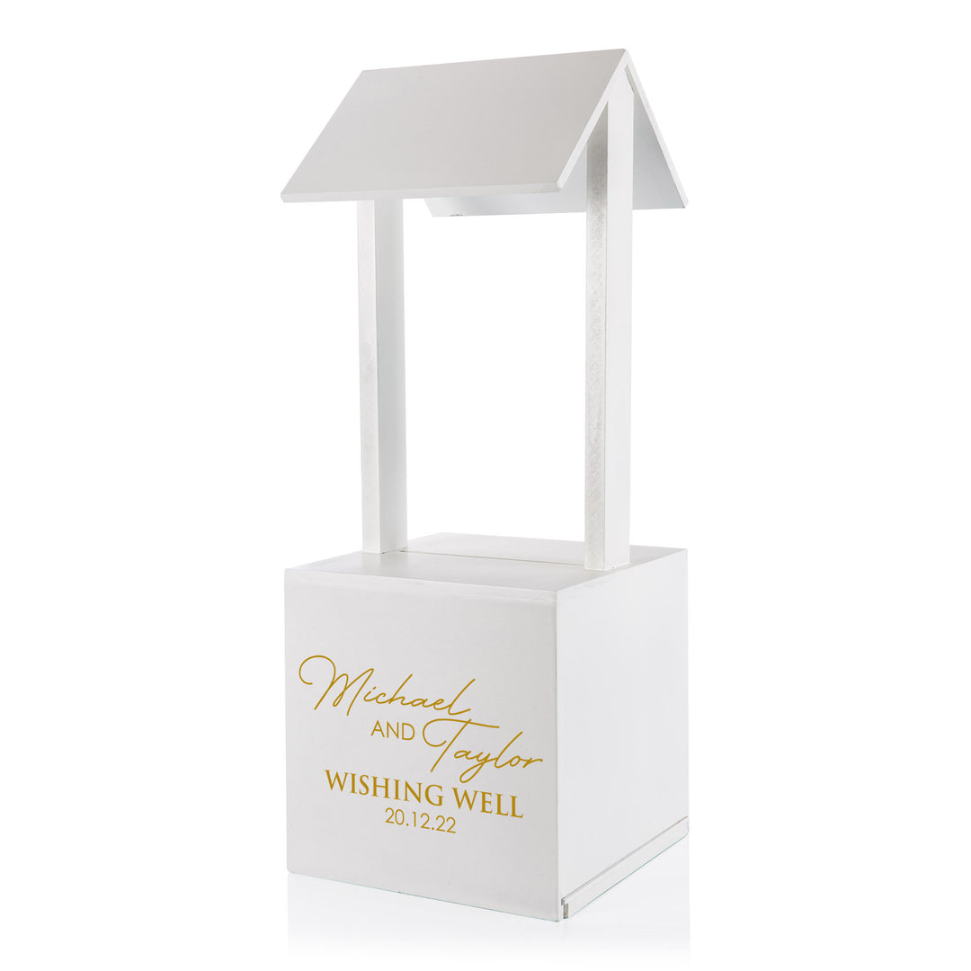 Personalised Large White Wood Cottage Wishing Well - 66cm(H)
