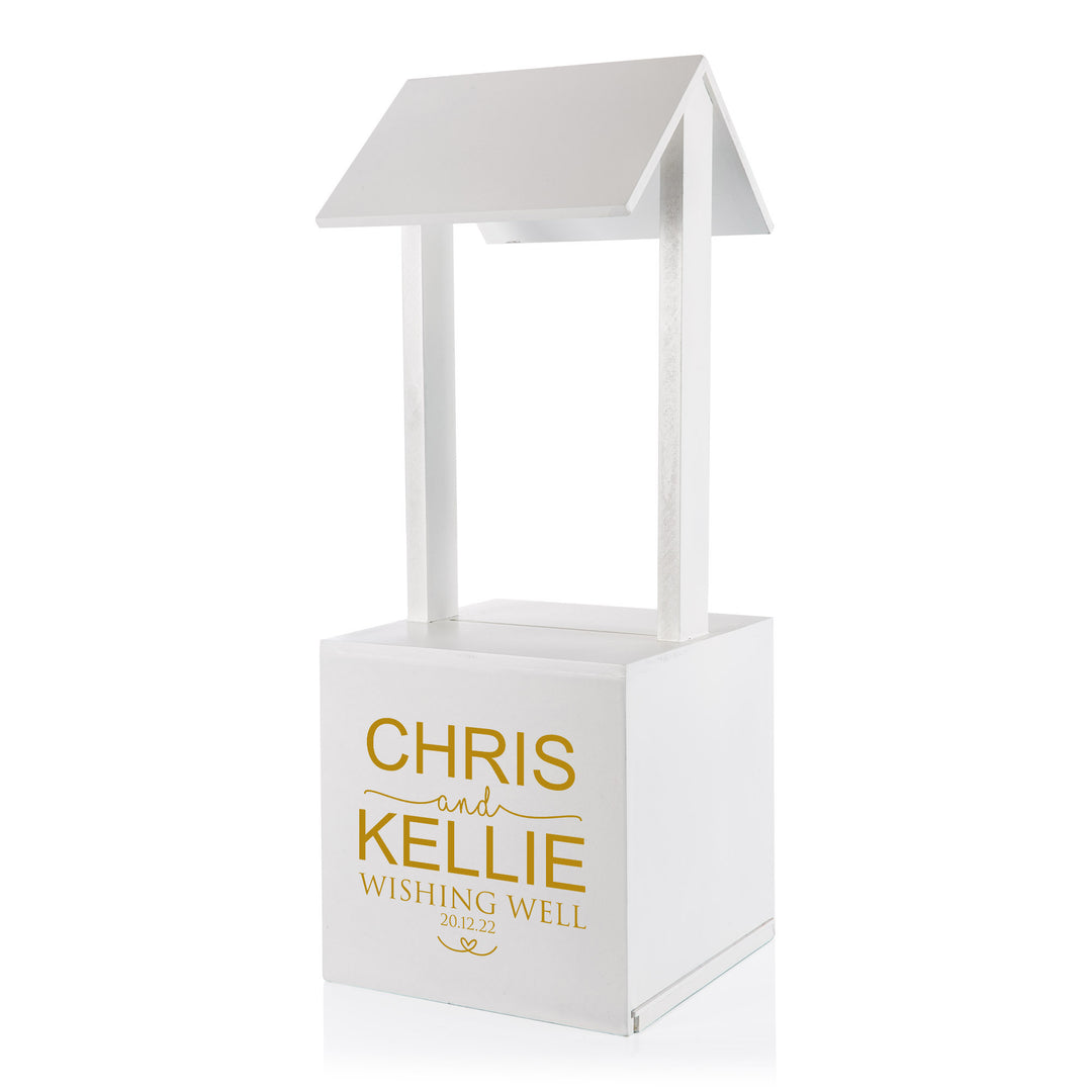 Personalised Large White Wood Cottage Wishing Well - 66cm(H)