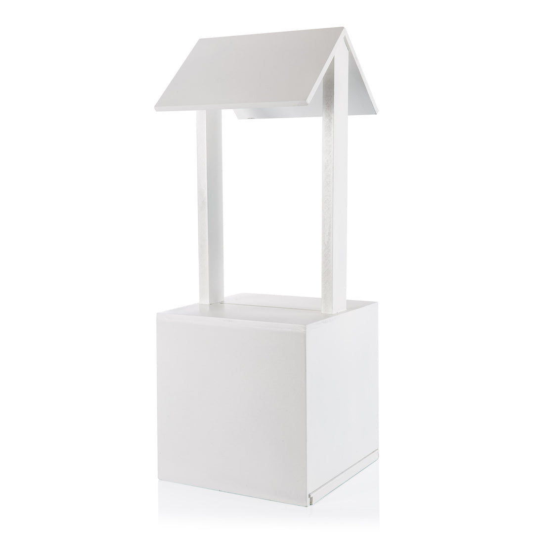 Personalised Large White Wood Cottage Wishing Well - 66cm(H)