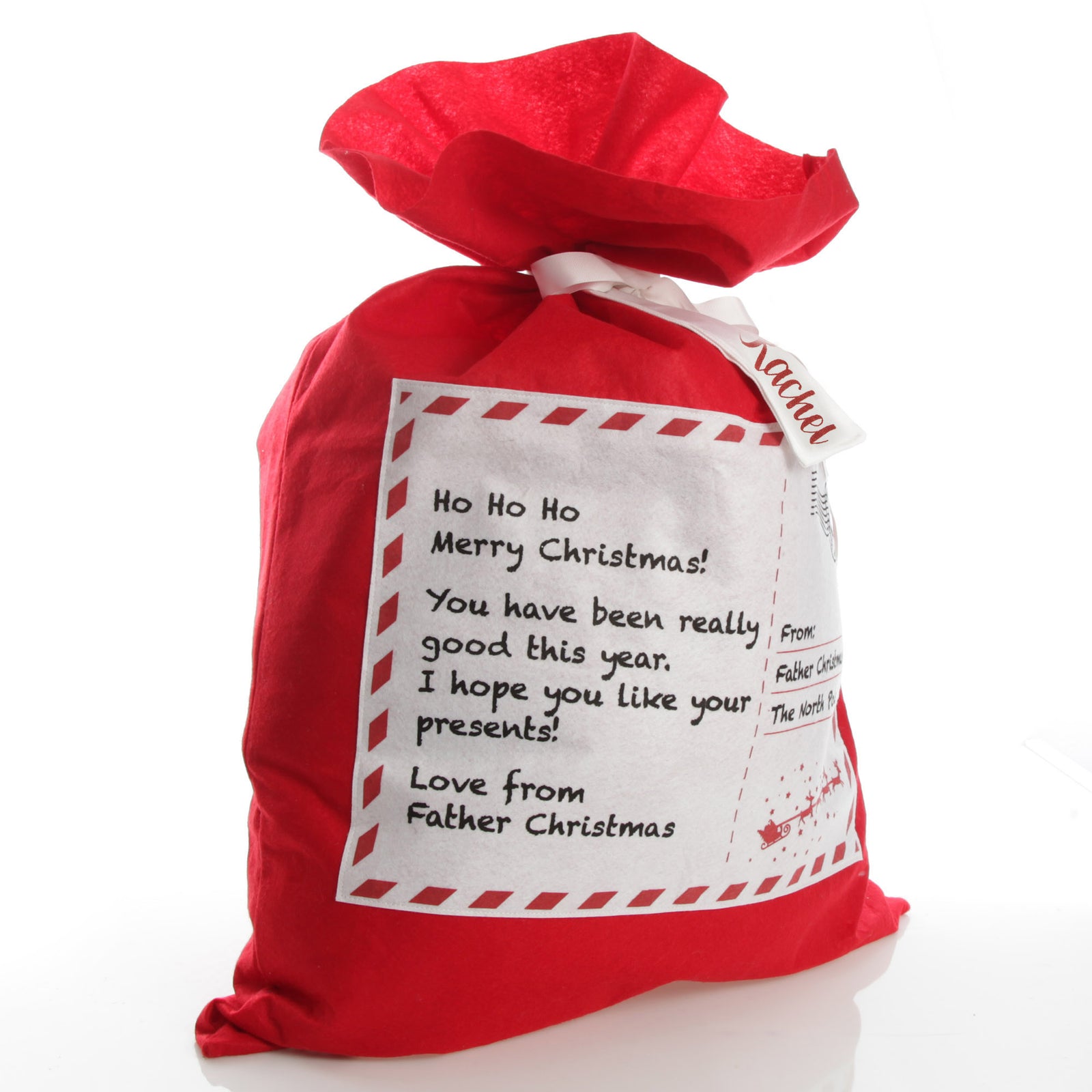 Personalised Letter to Santa Red Felt Jumbo Sack