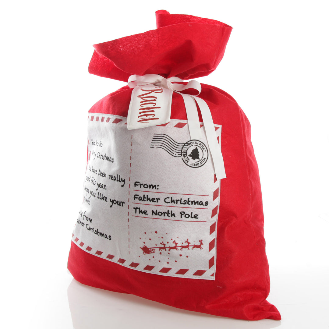 Personalised Letter to Santa Red Felt Jumbo Sack