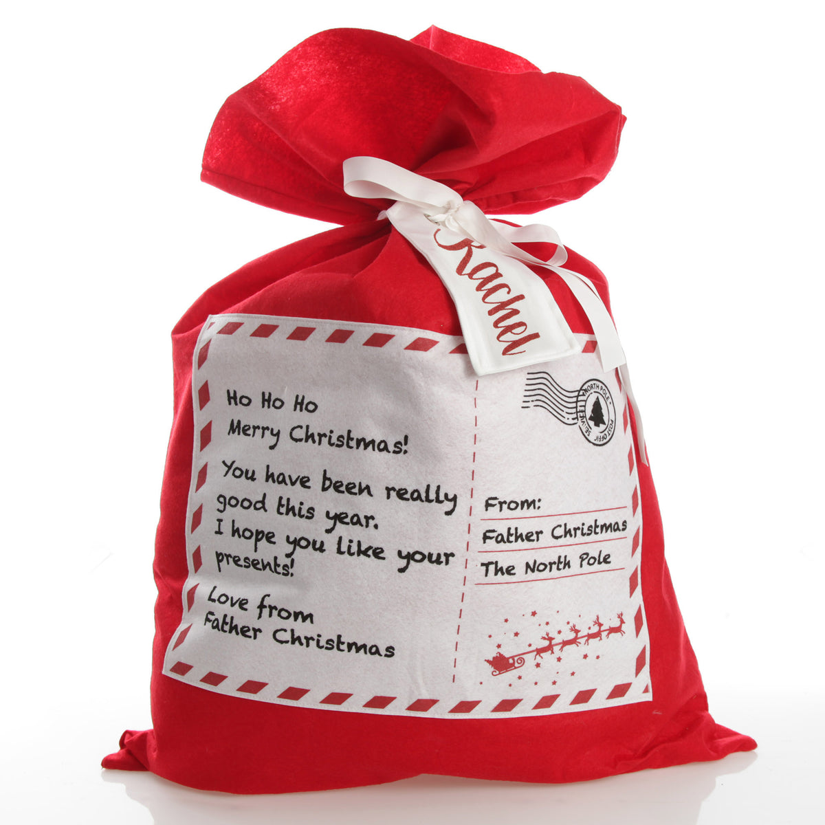Personalised Letter to Santa Red Felt Jumbo Sack