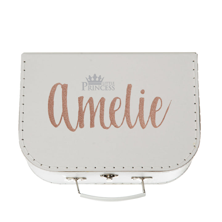 Personalised Little Princess Baby Girl Bootie and Beanie Gift Hamper - NAME ORIENTATION KEEPSAKE BOX