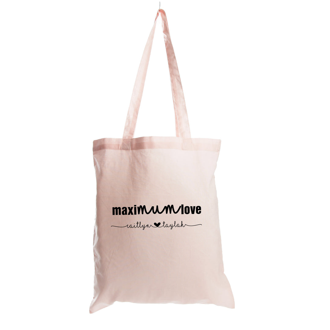 Personalised Maximum Love Calico Tote Bag - Pinkl