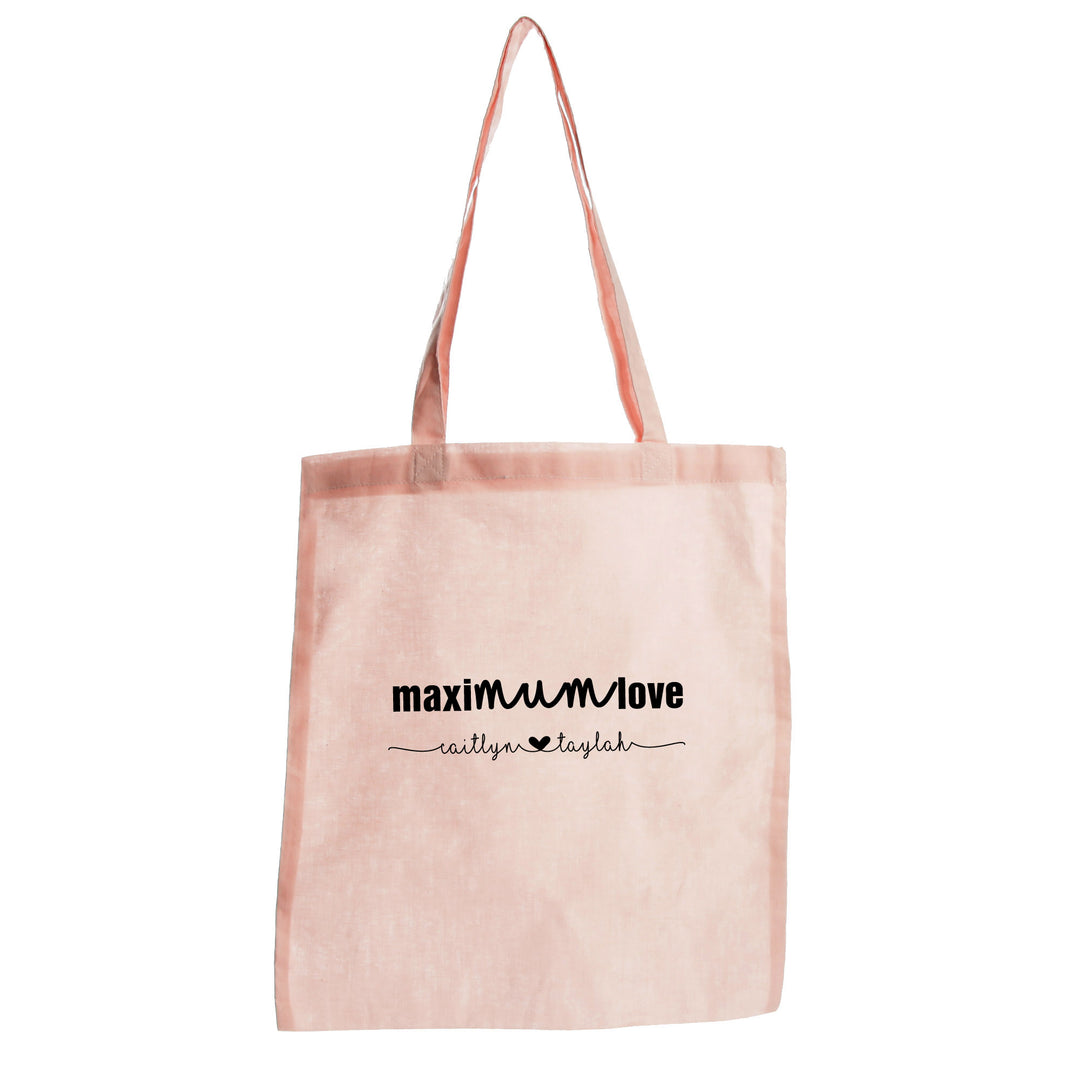 Personalised Maximum Love Calico Tote Bag