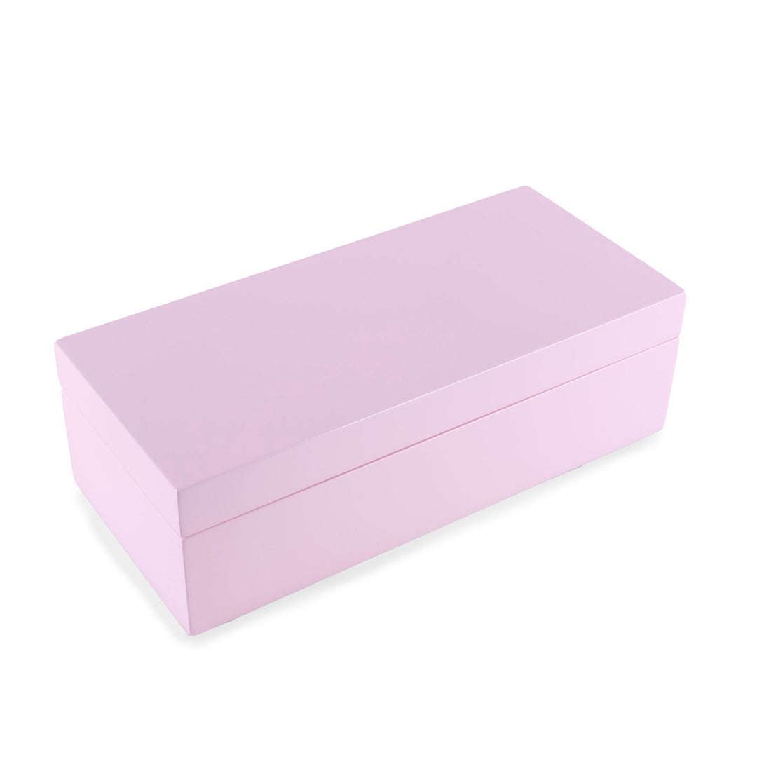 Personalised Modern Sleek Compact Pink Jewellery Box