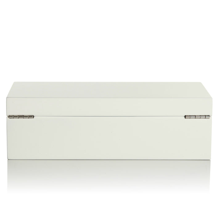 Personalised Modern Sleek Compact White Jewellery Box