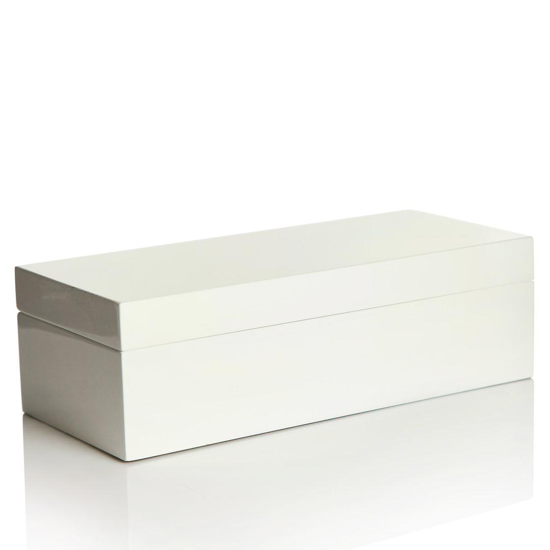 Personalised Modern Sleek Compact White Jewellery Box