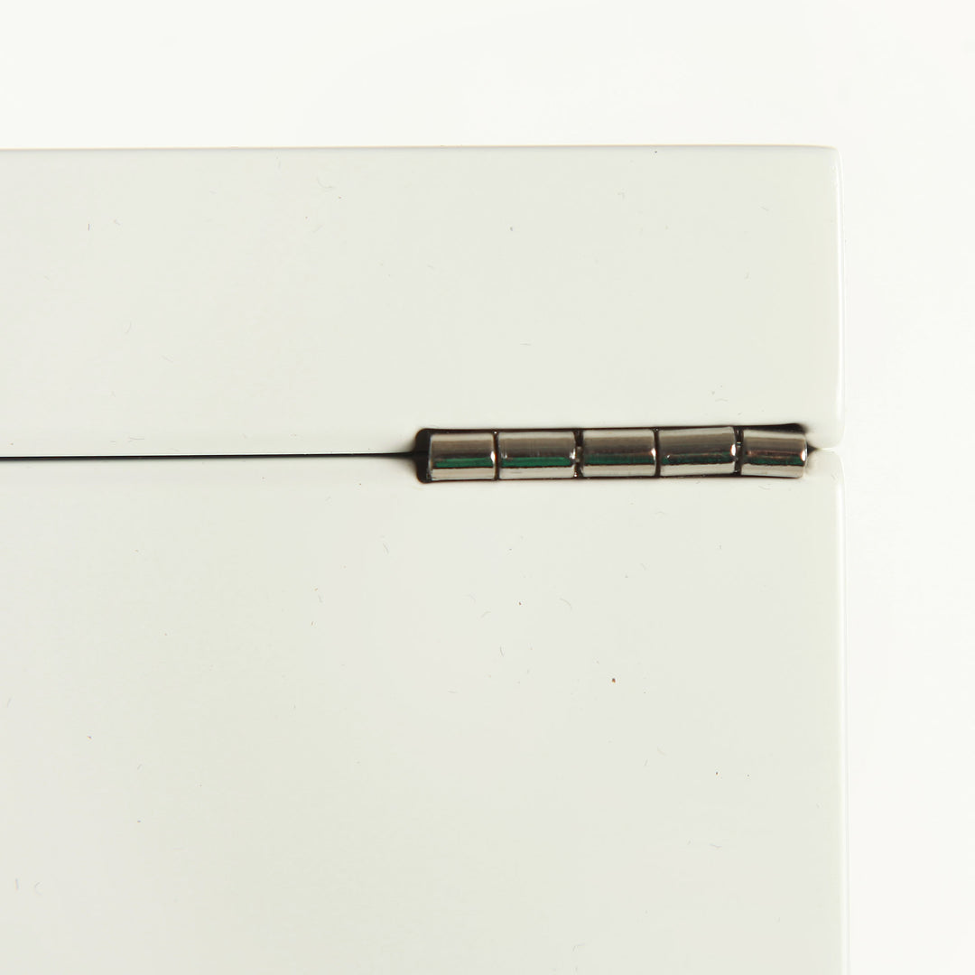 Personalised Modern Sleek Compact White Jewellery Box