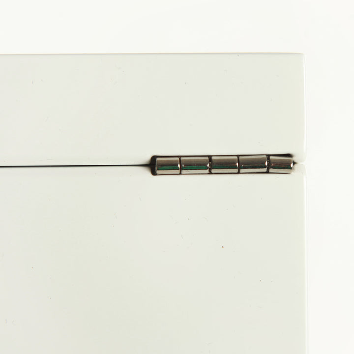 Personalised Modern Sleek Compact White Jewellery Box